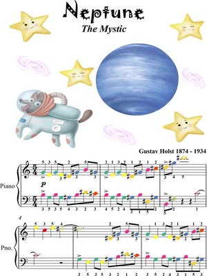 cover image of Neptune the Mystic Easy Piano Sheet Music with Colored Notes
